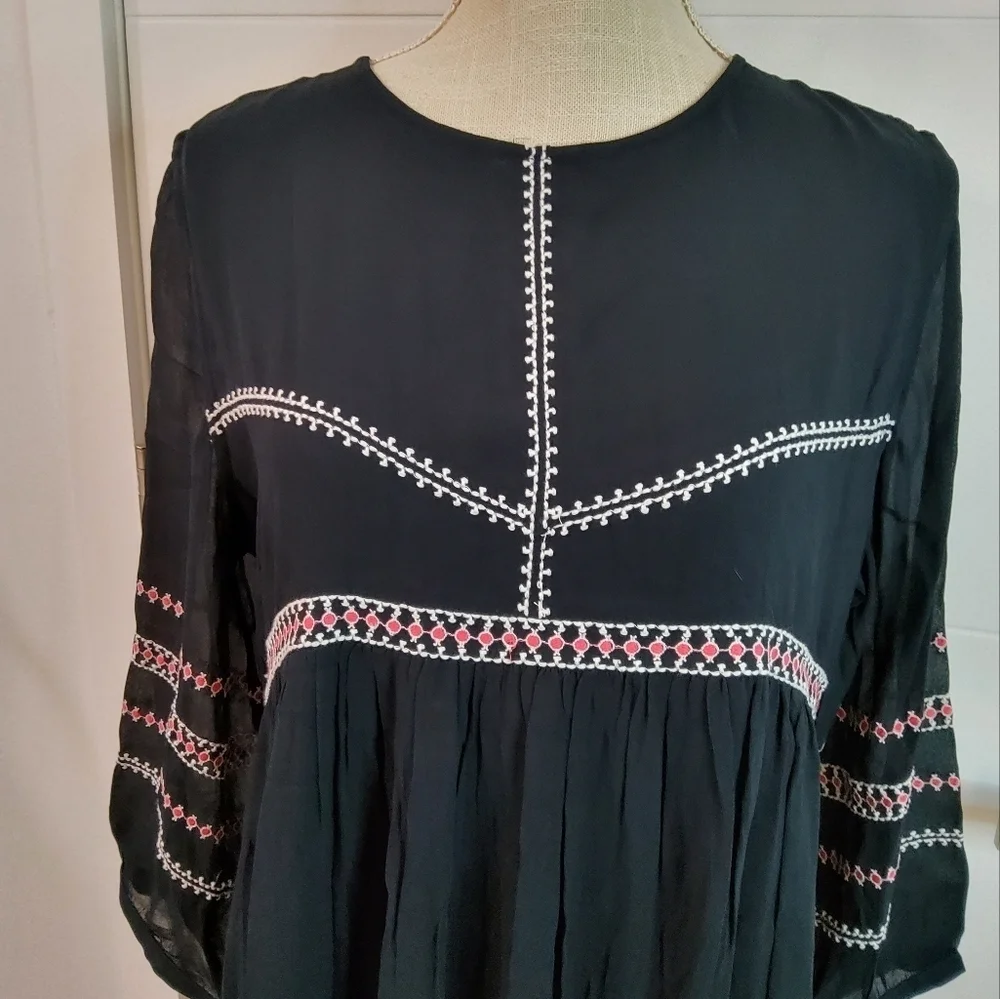 BA&SH Colombe Embroidered Mini Dress Size 6